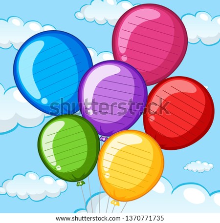 Group of colorful balloons illustration