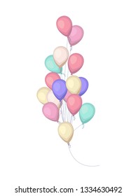 group of colorful balloons. Pastel Color Glossy Balloons