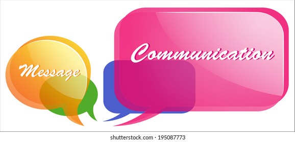 A group of colorful glass shiny bubbles for the text as communication on the forum or the chat.