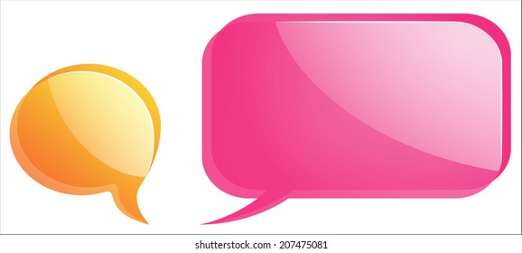 A group of colorful glass shiny bubbles for the text as communication on the forum or the chat.