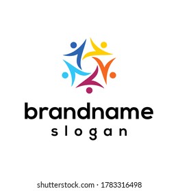 Group colorful logo design vector