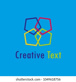 group of colorful regular polygons vector illustration 