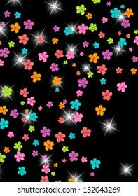 Group of colors, floral background