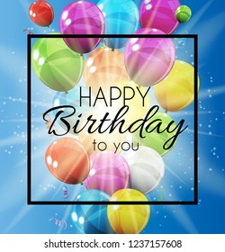Group of Colour Glossy Helium Balloons Background. Set of  Balloons for Birthday, Anniversary, Celebration  Party Decorations. Vector Illustration EPS10