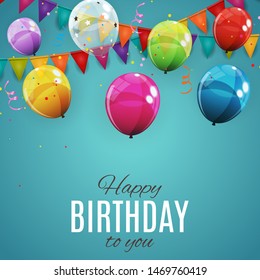 Group of Colour Glossy Helium Balloons Background. Set of  Balloons for Birthday, Anniversary, Celebration  Party Decorations. Vector Illustration EPS10