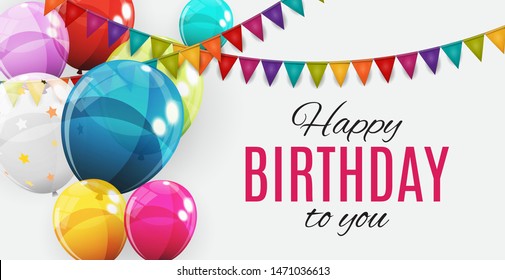 Group of Colour Glossy Helium Balloons Background. Set of  Balloons for Birthday, Anniversary, Celebration  Party Decorations. Vector Illustration EPS10
