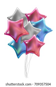 Group of Colour Glossy Helium Balloons Isolated on White Background. Vector Illustration EPS10