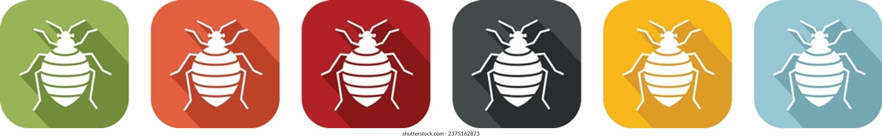 Group of coloured bedbug icons