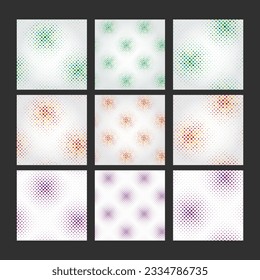 grupo de patrones de semitono coloridos