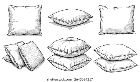 A Group of Comfortable Pillows for Sleeping and Relaxation on a Bed