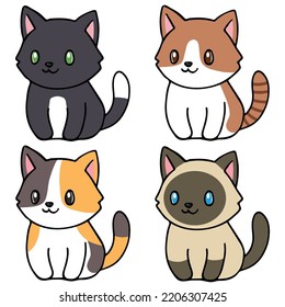 Group of Comic Cartoon Cat