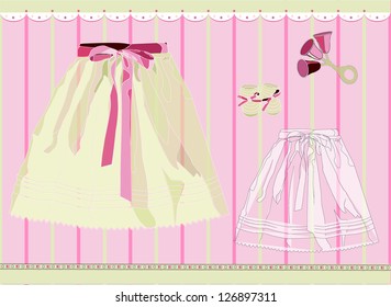 Group of common objects of a baby born
