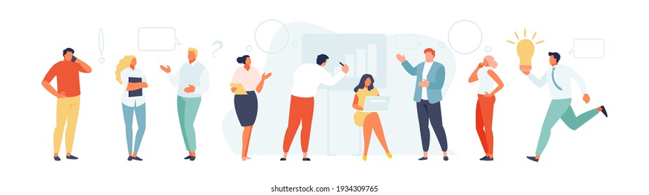 Group Communicating Business People Discussion Problem Stock Vector ...