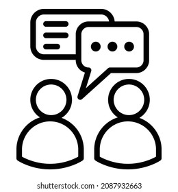 Icono plano de comunicación de grupo aislado en fondo blanco