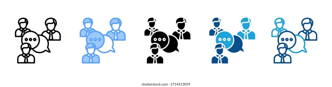 Conjunto de iconos de comunicación de grupo colección de estilos múltiples