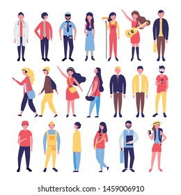 group of community people bundle characters vector illustration design