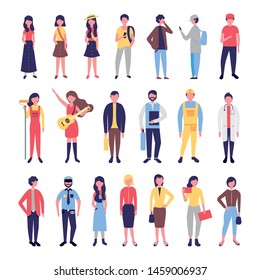 group of community people bundle characters vector illustration design