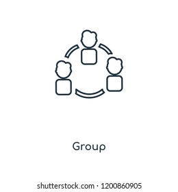 Group concept line icon. Linear Group concept outline symbol design. This simple element illustration can be used for web and mobile UI/UX.