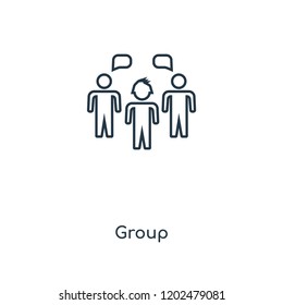 Group concept line icon. Linear Group concept outline symbol design. This simple element illustration can be used for web and mobile UI/UX.