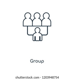 Group concept line icon. Linear Group concept outline symbol design. This simple element illustration can be used for web and mobile UI/UX.