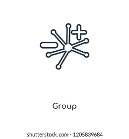 Group concept line icon. Linear Group concept outline symbol design. This simple element illustration can be used for web and mobile UI/UX.