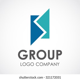 Group of connection square puzzle abstract vector and logo design or template business unity and support icon of company identity symbol concept