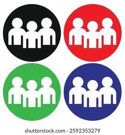 group contacts icon, family watch icon white background vector icon.