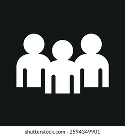 group contacts icon, family watch icon white background vector icon.
