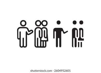 Group conversation icon with people figures Vector