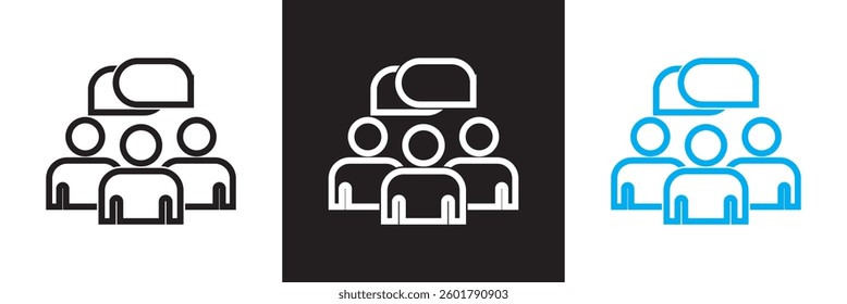 Group conversation team icon. Vector illustration. isolated on white and black background. EPS 10