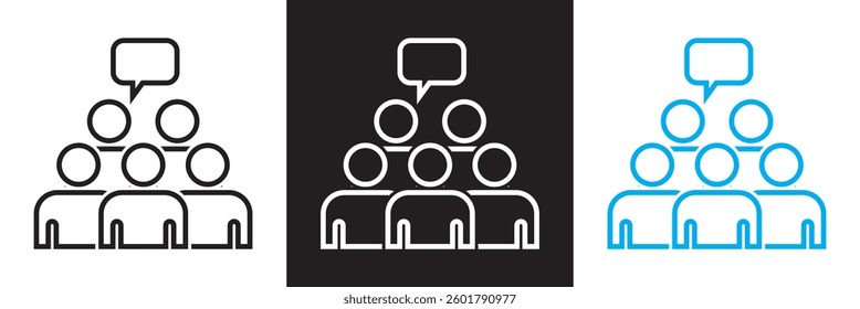 Group conversation team icon. Vector illustration. isolated on white and black background. EPS 10