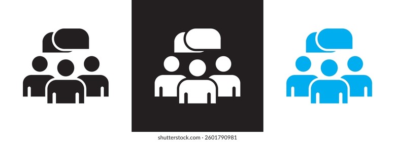 Group conversation team icon. Vector illustration. isolated on white and black background. EPS 10