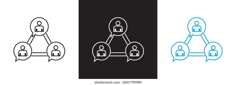 Group conversation team icon. Vector illustration. isolated on white and black background. EPS 10