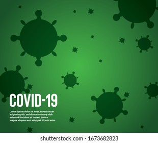 group of corona virus. covid 19. bacteria isolated on green background. illustration vector.