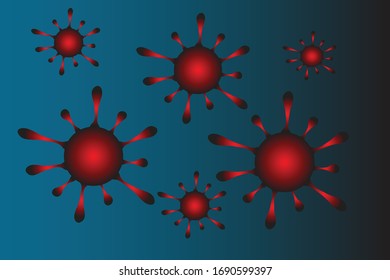 Group of coronavirus on gradient background, viruses image for background