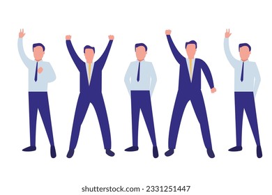  Group of corporate people vector