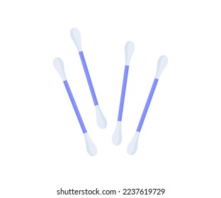 Group of cotton cotonetes for personal hygiene. Realistic Cotton swabs or cotton buds logo design. Care and hygiene. Swab clean healthcare vector design and illustration.
