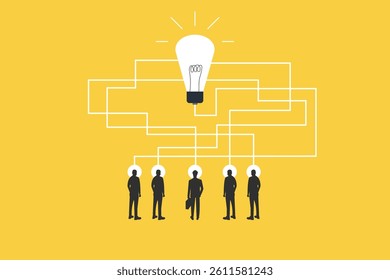 Group of creative young diverse business professionals thinking same idea. concept of Innovative thinking, finding solution, people developing own idea