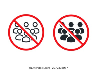 Group crowd prohibited. Illustration vector