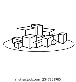 group of cubes on a platform