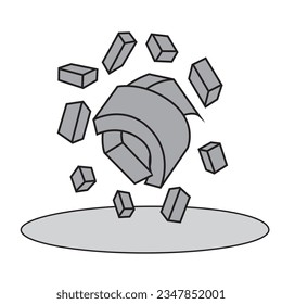 group of cubes on a platform