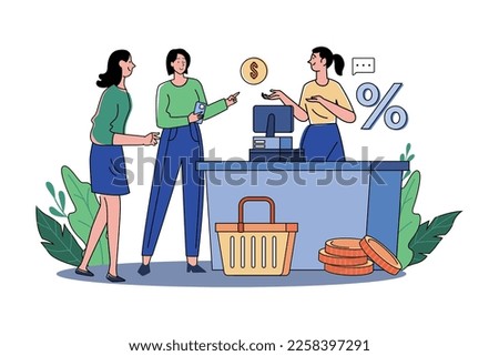 Group Of Customers Waiting In Line For Payment