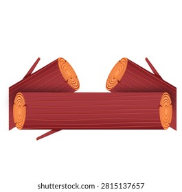 Group of cut wood logs vector illustration isolated on white background