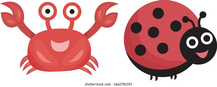 its group of cute animal , cartoon animal in white