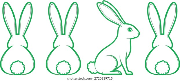 Un grupo de lindos conejitos celebrando el día de Pascua con alegría y felicidad