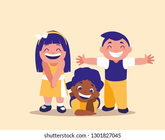 Group Cute Children Avatar Character Stock Vector (Royalty Free ...