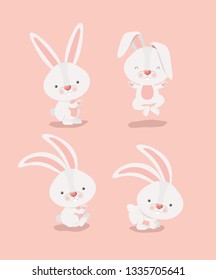 group of cute rabbits