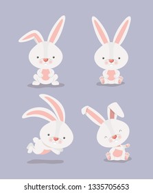 group of cute rabbits