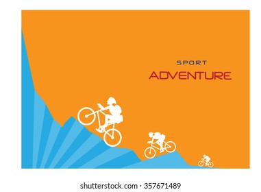 Group of cycling on the mountain,Sport backgrounds