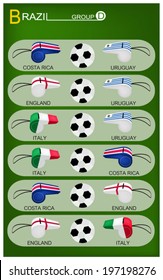 Group D, The Flags of 4 Nations of Football or Soccer Championship in Final Tournament. 